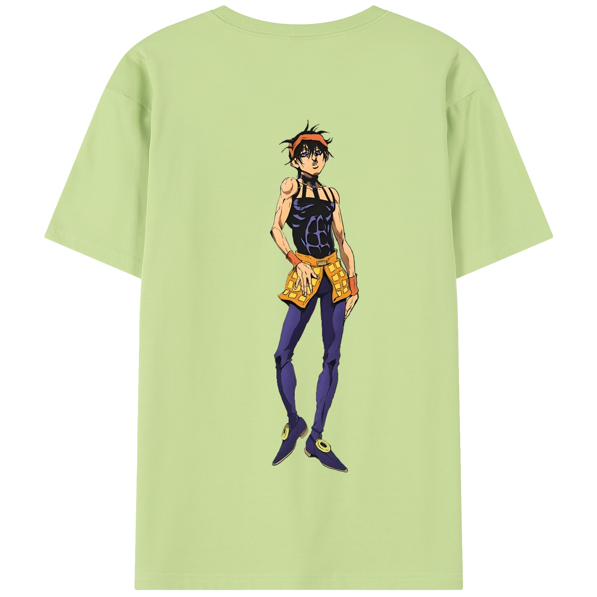 （画像用） ジョジョの奇妙な冒険 ナランチャ?ギルガ JoJo's Bizarre Adventure Narancia Ghirga 綿100％半袖Tシャツ（背面プリント）